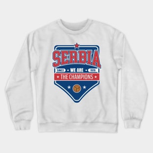 Serbia Football Superstar Badge Crewneck Sweatshirt